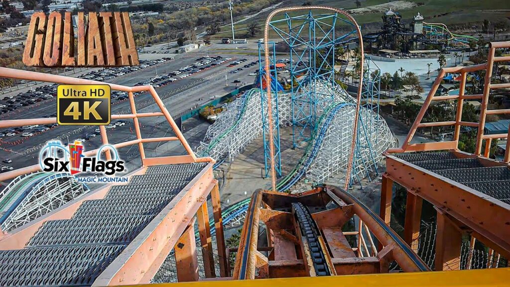 2022 Goliath Roller Coaster On Ride Front Row 4K POV Six Flags Magic Mountain | Please share, subscribe, comment or like this video and hit that bell icon.