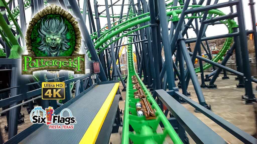 2022 Poltergeist Roller Coaster On Ride Front Row 4K POV with Queue Six Flags Fiesta Texas | This is the newly rethemed Poltergeist with an added themed queue.