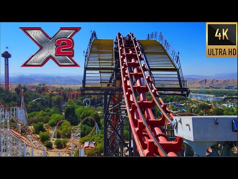 X2 Six Flags Magic Mountain POV Back Row (extremely intense roller coaster) | The back row on this ride is just NUTS! Some of the most intense positive g-forces you can experience on a roller coaster. Also the best first drop on any roller coaster! Getting yanked face-first down that 215 foot drop is something every roller coaster and theme park fan has to experience for themselves.