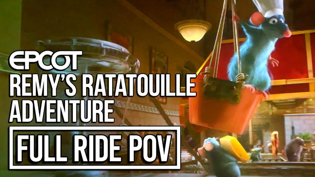 Remy’s Ratatouille Adventure Full Ride - Disney World - EPCOT | In this 4D ride experience, join Chef Remy on a daring culinary caper that will captivate all your senses as you zip, dash and scurry through the bustling kitchen, dining room and walls of Gusteau’s famous Paris restaurant. C’est magnifique!