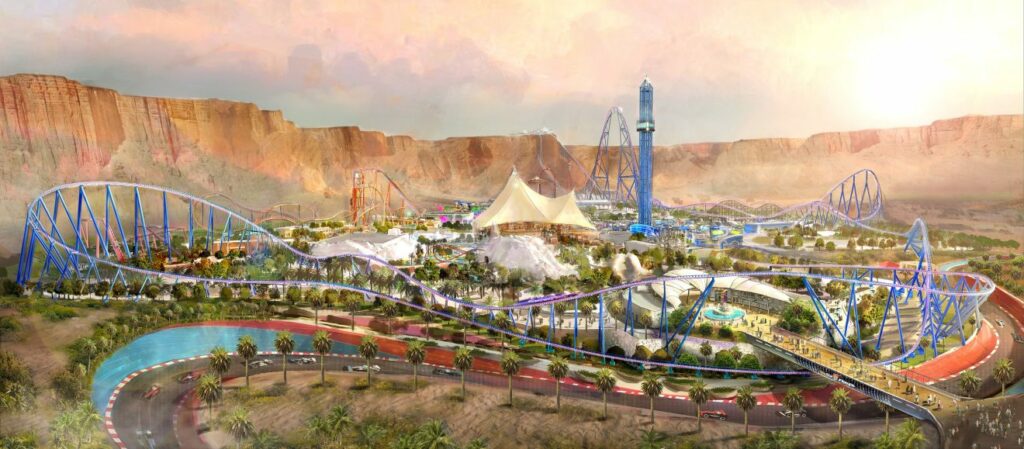 Precreation Video Of World Record Breaking Roller Coaster, Falcon's Flight At Six Flags Qiddiya Will Blow Your Mind!