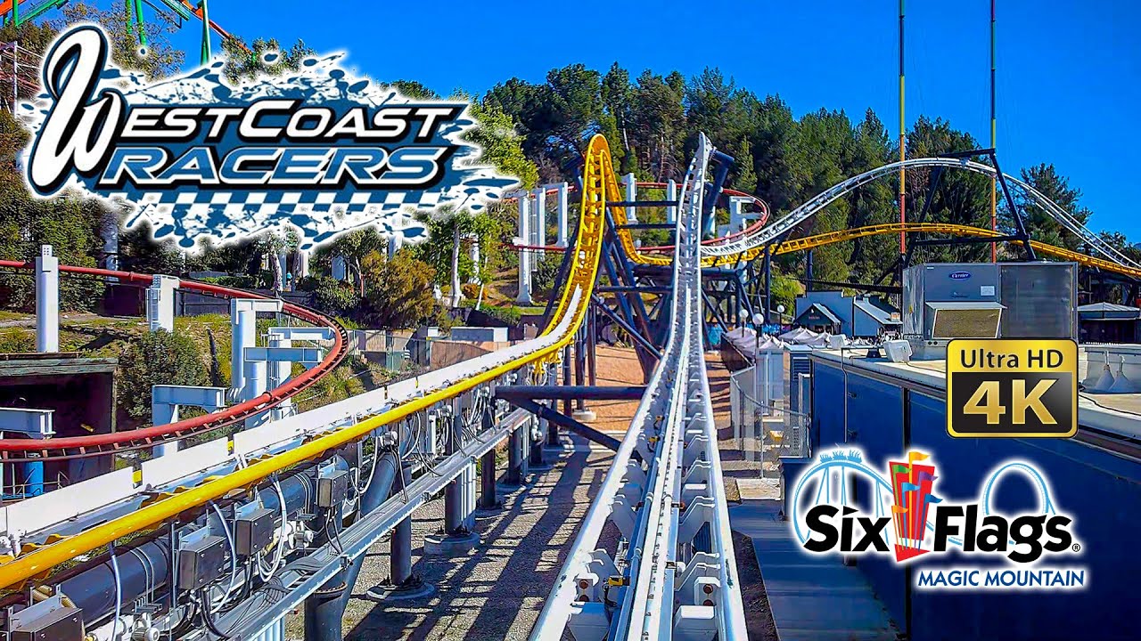 2022 West Coast Racers Roller Coaster On Ride Front Seat 4K POV Six ...