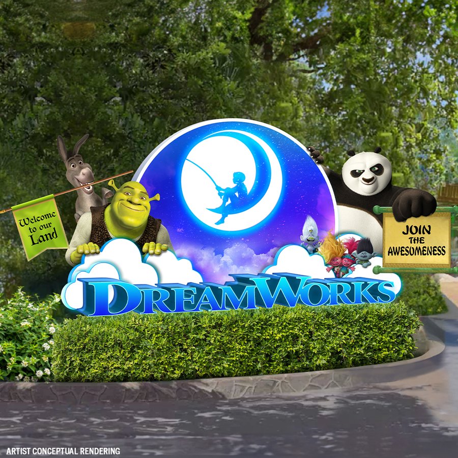 New Signage Now In Place For Upcoming Dreamworks Land At Universal Studios Florida | Read More Dreamworks land, Universal