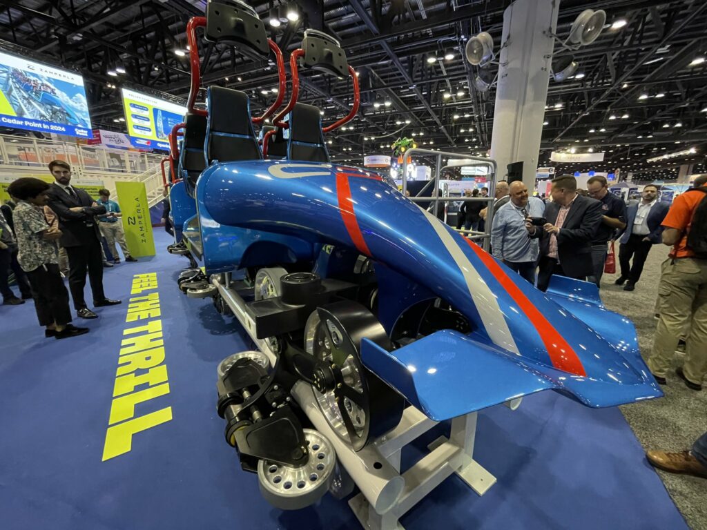 New Top Thrill 2 Lightning Train Has Just Been Unveiled At IAPPA Expo! | Here it is, as promised! The brand new Top Thrill 2 ride vehicle has been unveiled. New Top Thrill 2 Lightning Train Has Just Been Unveiled At IAPPA Expo!