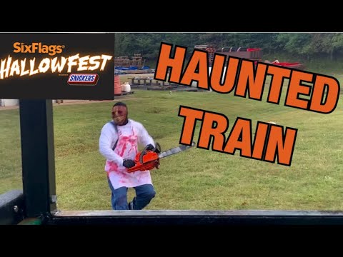 HAUNTED TRAIN AT SIX FLAGS FRIGHT FEST | <p>
Come ride the reaper railway scary train ride with us. Six Flags America Hallowfest Haunted Train Ride!
New for this year Fright Fest has a new spooky haunted train!</p>