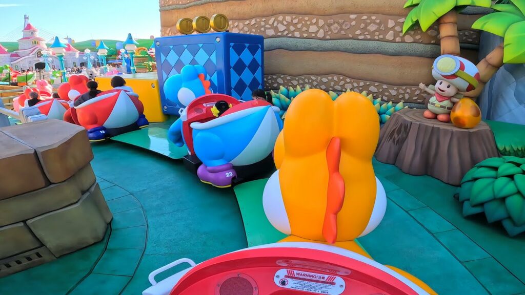 [4K] Yoshi's Adventure Ride in Super Nintendo Land | Universal Studios Japan 2022 | Due to limited space, there will be no Yoshi's Adventure ride when Super Nintendo World opens at Universal Studios Hollywood. However, Yoshi ride will be coming to Universal's Epic Universe when the new theme park open in 2025.