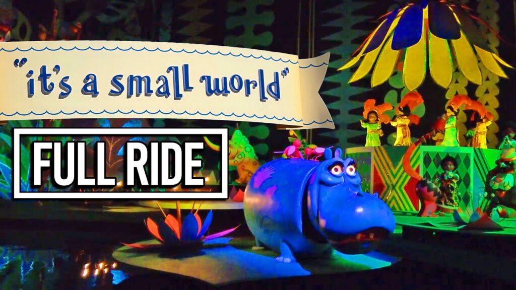 Disney World Ride - it's a small world - Full Ride [Magic Kingdom] | Sing along to the classic anthem of world peace during a delightful musical boat tour. Cruise along the Seven Seaways Waterway on a gentle 10-minute journey through all 7 continents. Pass through vivid, fantastical scenes representing the iconic sights and sounds of dozens of nations.
