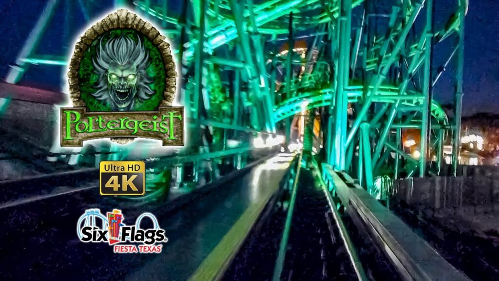 March 2022 Poltergeist Coaster at Night Front Seat On Ride