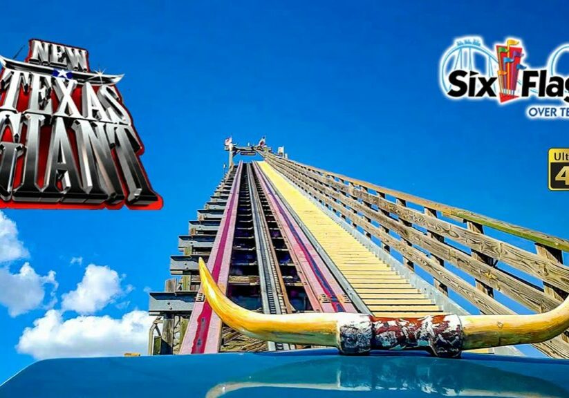 August 2022 New Texas Giant Roller Coaster On Ride Front