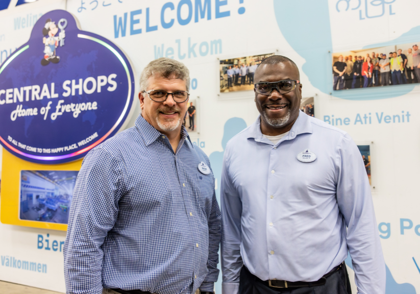 Rich and Fred Behind the scenes at Disney World Central Shops