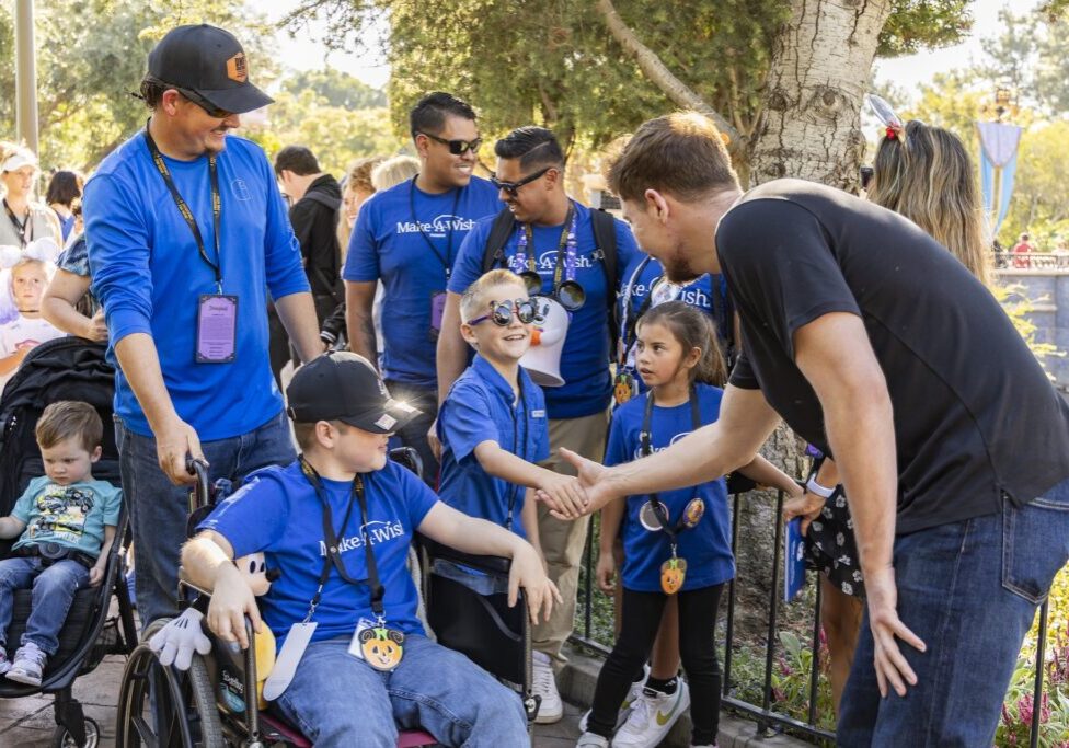 MrBeast and Make-A-Wish families at Disneyland park