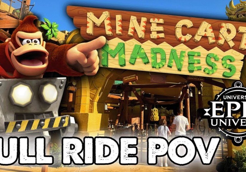 Donkey Kong Minecart Madness - Full Nintendo Queue and Ride