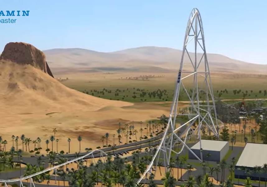 Falcon's Flight Officially Revealed As World's First Exa Coaster At 640ft, Coming To Six Flags Qiddiya!