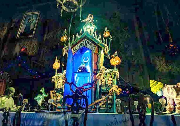 Gingerbread house at Haunted Mansion Holiday