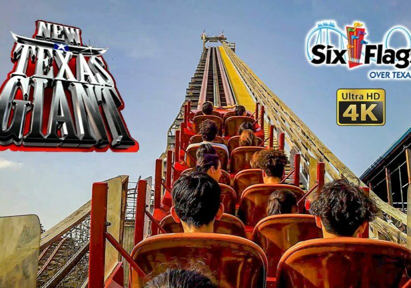 June 2022 New Texas Giant Roller Coaster On Ride 4K