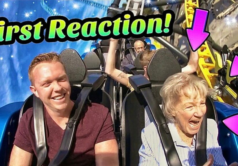 😱My Grandma Rides West Coast Racers! | Six Flags Magic