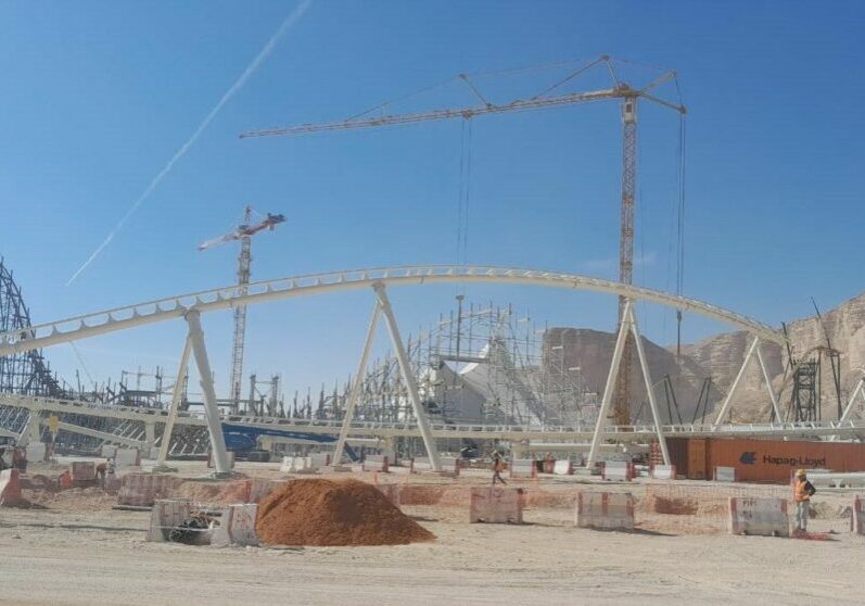 New Construction Photos Of Falcon's Flight, The World's First Exa Coaster At Six Flags Qiddiya!