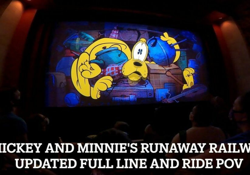 UPDATED! Mickey and Minnie&#39;s Runaway Railway Full Ride and Line