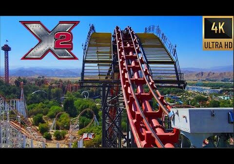 X2 Six Flags Magic Mountain POV Back Row (extremely intense